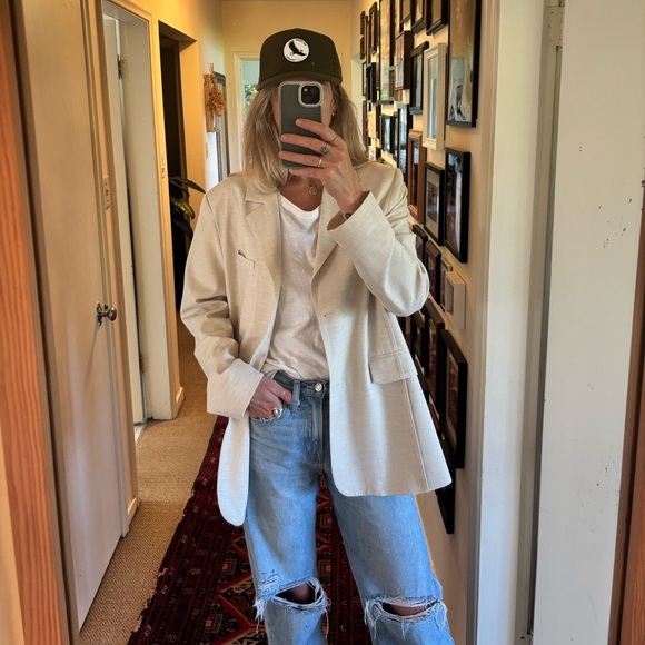 OAK + FORT Cream Blazer - Picture 3 of 15